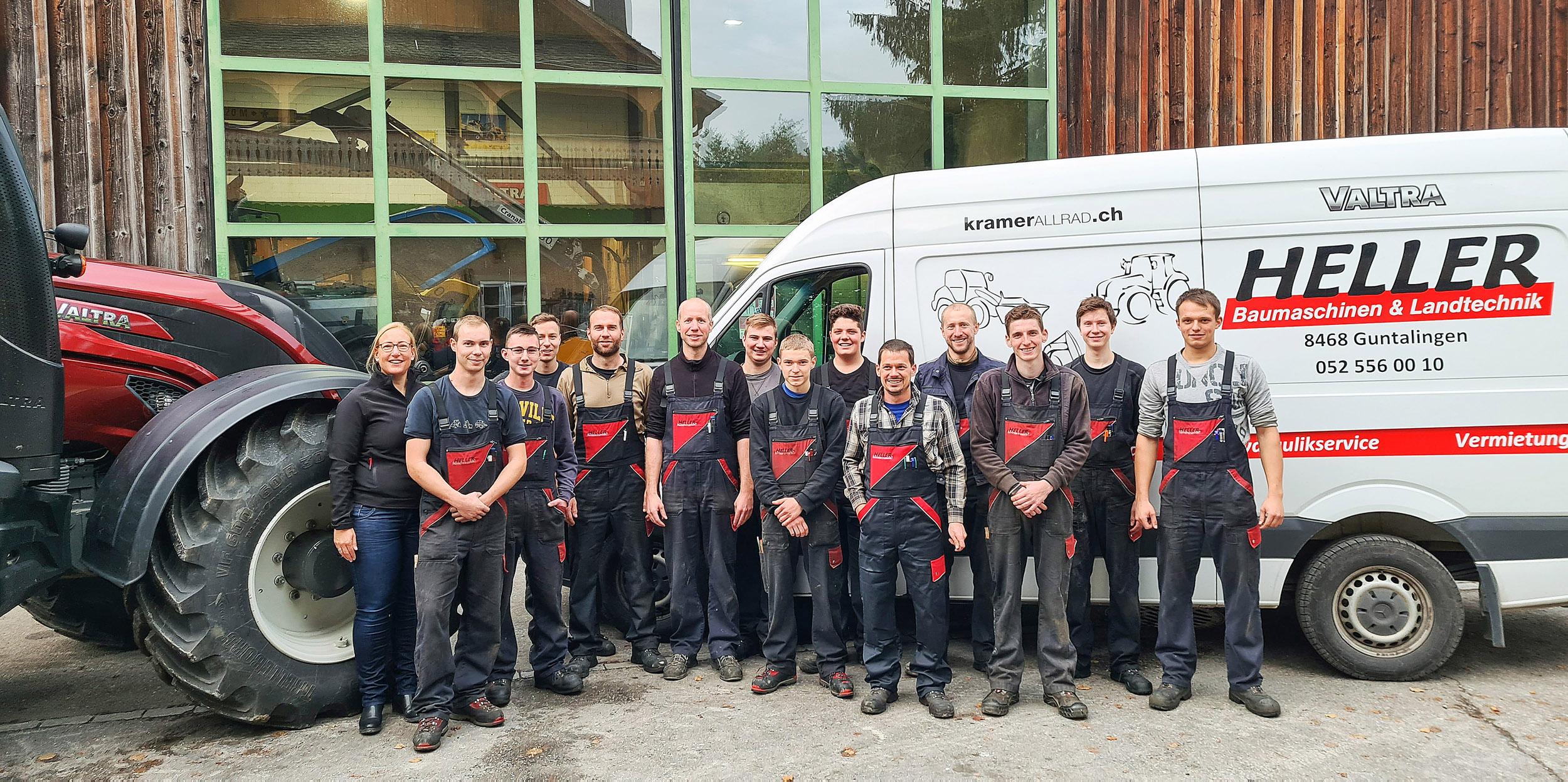 Das Team der Heller Baumaschinen und Landtechnik GmbH: Wenn alle hinter einer Marke stehen.